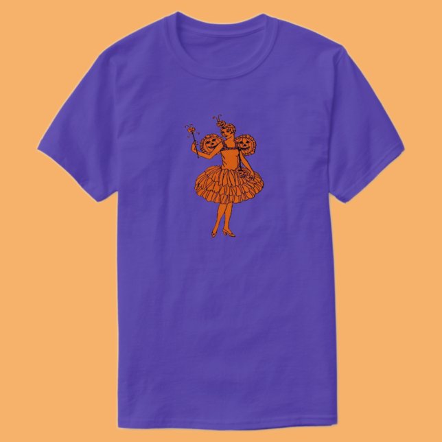 Vintage Halloween Pumpkin Fairy T Shirt (Skapare uppladdad)