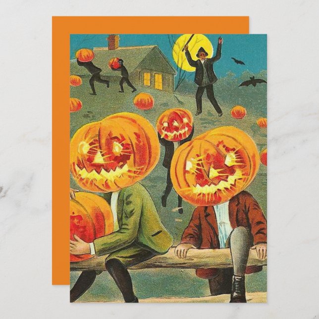 Vintage Halloween Pumpkin Head Thieves (Fram/baksida)