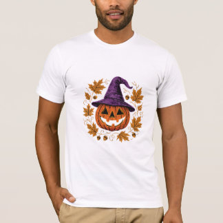 Vintage Halloween Pumpkin Illustration T Shirt