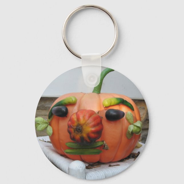 Vintage Halloween Pumpkin Keychain Nyckelring (Framsida)