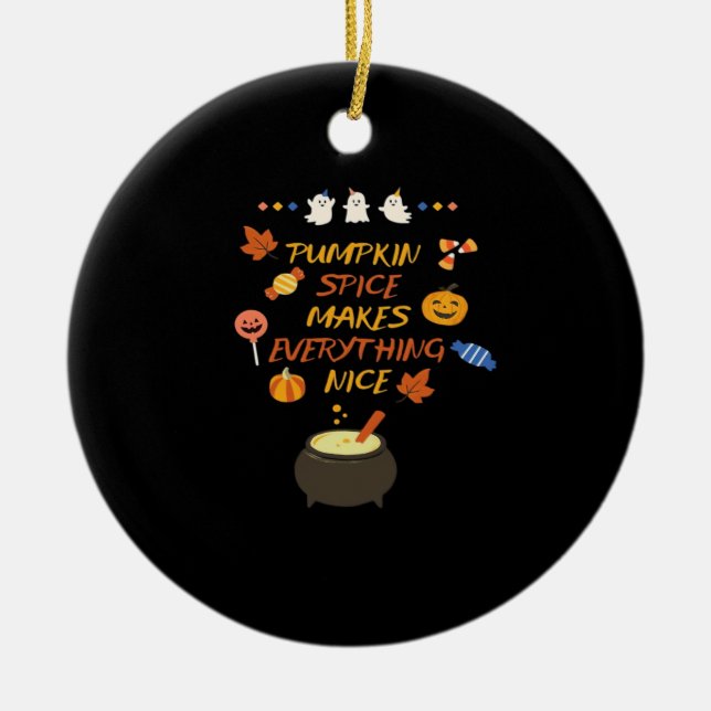 Vintage Halloween Pumpkin Quotes Classic Julgransprydnad Keramik (Framsidan)