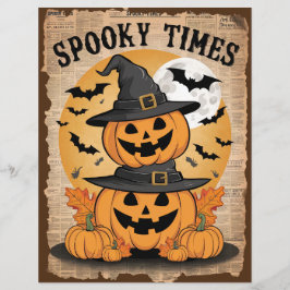 Vintage Halloween Pumpkin Scrapbook Papper