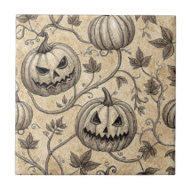 Vintage Halloween Pumpkin Vine Mönster