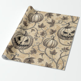 Vintage Halloween Pumpkin Vine Mönster Presentpapper