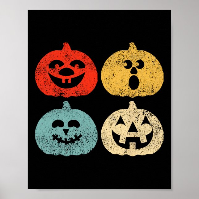 Vintage Halloween Pumpkin Women Poster (Framsidan)