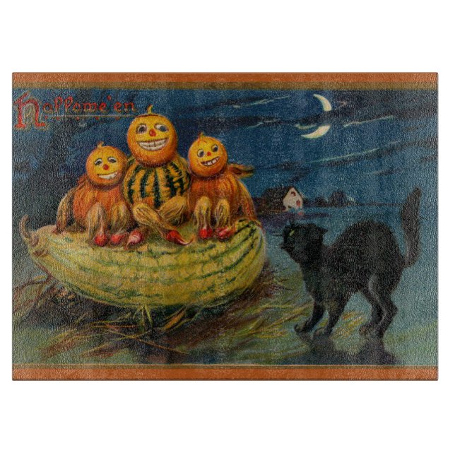Vintage Halloween Pumpkins Black Cat (Framsidan)