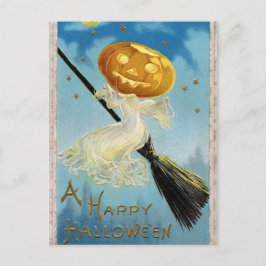Vintage Halloween-pumprabyte vykort