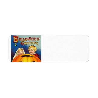 Vintage Halloween-Returetiketter Returadress Etikett