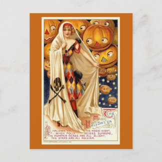 Vintage Halloween rolig illustration Vykort