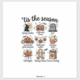 Vintage Halloween-säsong Checklista Shirt Design_1 Klistermärken