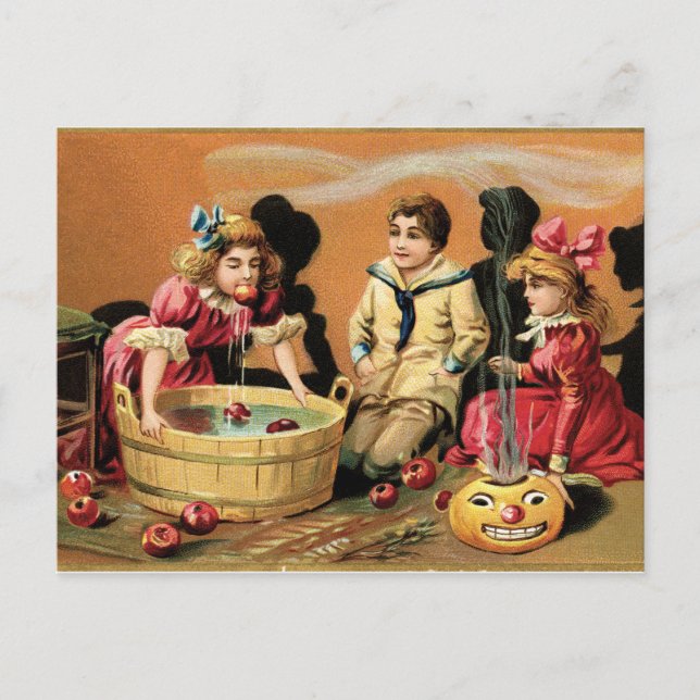 Vintage Halloween Scene. Vykort (Framsida)