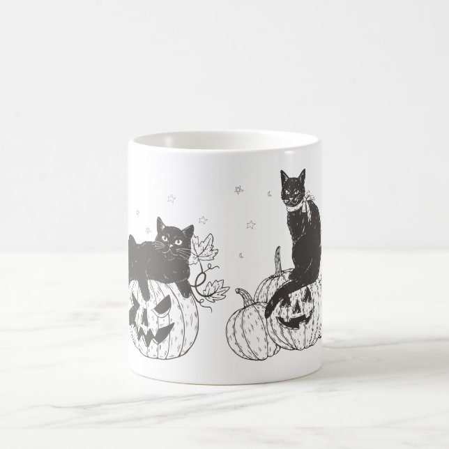 Vintage Halloween Shirt, Halloween Sweatshirt, kat Kaffemugg (Center)