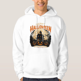 Vintage Halloween Skalle Hemsökt Hus Tröja Hoodie