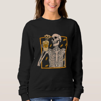 Vintage Halloween Skeleton Pumpkin Spice Latte Syr T Shirt