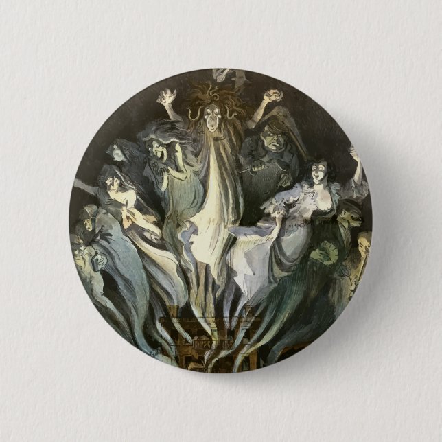 Vintage Halloween, Skeleton Violinist och Spöken Knapp (Framsida)