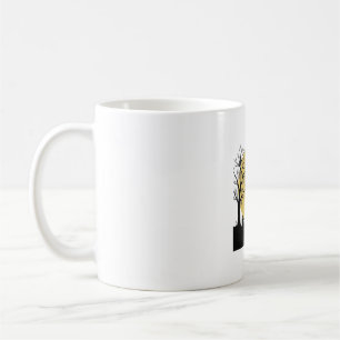 Vintage Halloween skelett hund måne vektor design_ Kaffemugg