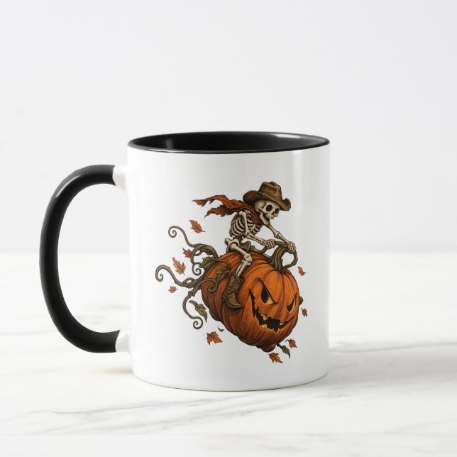Vintage Halloween skelettpumpa Mugg (Vänster)