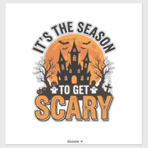 Vintage Halloween Skräck Säsong Spök Slott T-Shirt Klistermärken