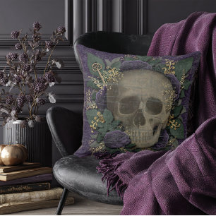Vintage Halloween Skull Kudde