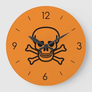 Vintage Halloween Skull Stor Klocka