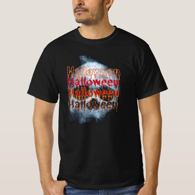 Vintage Halloween Skull T Shirt (Framsida)