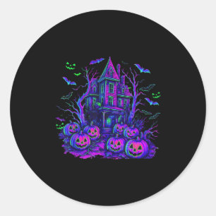 Vintage Halloween Soky Scene Retro Pumpkin Y Seaso Runt Klistermärke