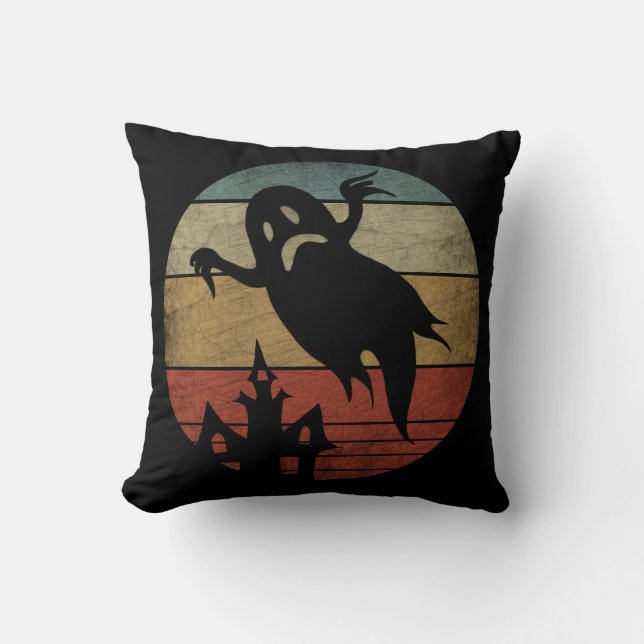 Vintage Halloween-spöke Kudde (Framsida)