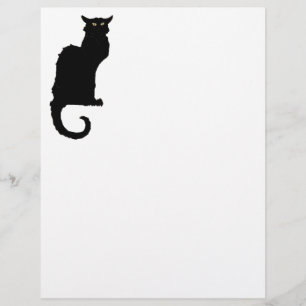 Vintage Halloween, spöklik Art Nouveau svart katt