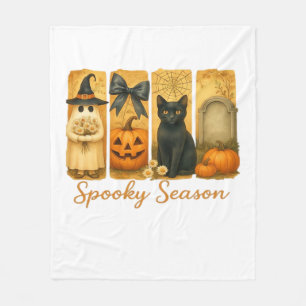 Vintage Halloween spöklik säsong, söt spökblomma Fleecefilt