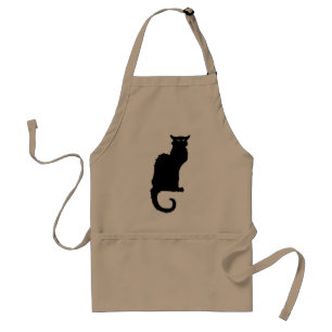 Vintage Halloween, Spooky Art nouveau Black Cat Förkläde