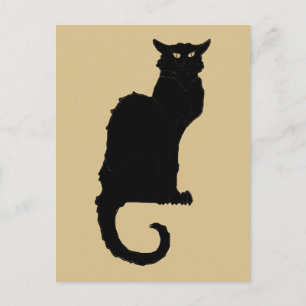 Vintage Halloween, Spooky Art nouveau Black Cat Vykort