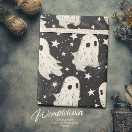 Vintage Halloween Spooky Spöken & Stars Mönster Presentpapper