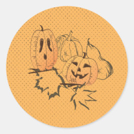 Vintage Halloween Sticker Round Runt Klistermärke