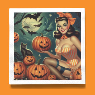 Vintage Halloween-stift upp Pappersservett