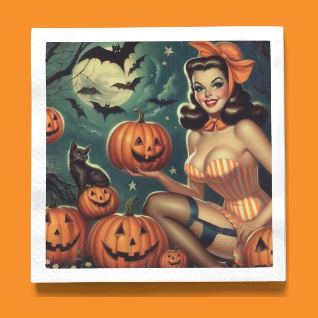 Vintage Halloween-stift upp Pappersservett (Skapare uppladdad)
