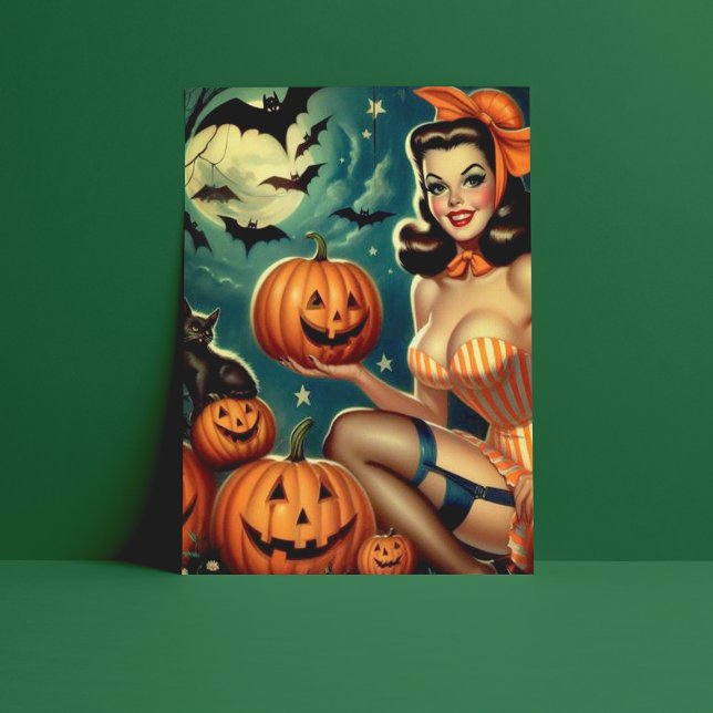 Vintage Halloween-stift upp Vykort (Skapare uppladdad)