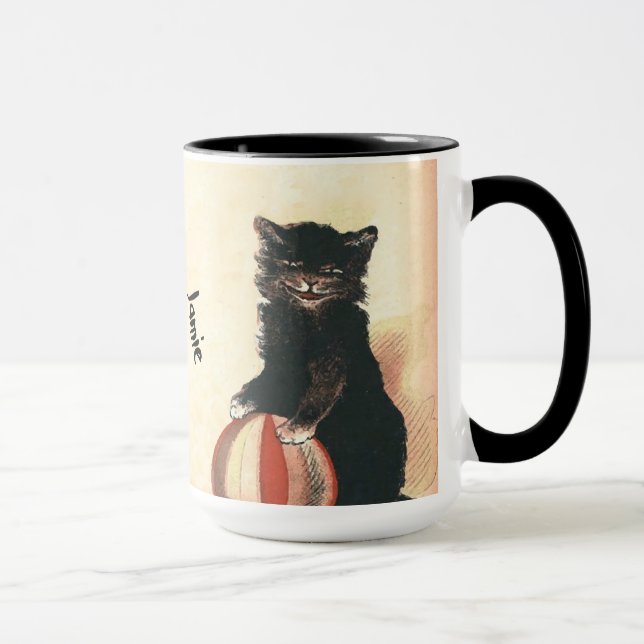 Vintage HALLOWEEN Svart Katt Mugg (Höger)
