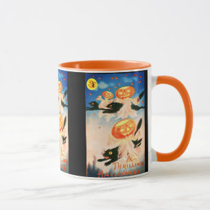 Vintage Halloween Svarta katter Mugg