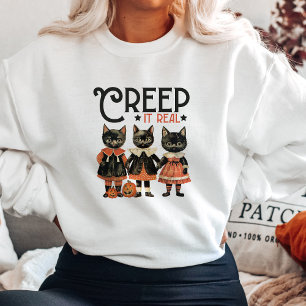 Vintage Halloween Svarta katter T Shirt