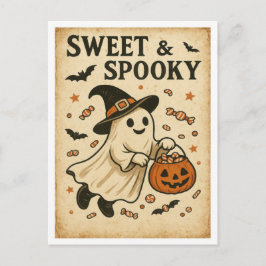 Vintage Halloween Sweet & Spooky Vykort