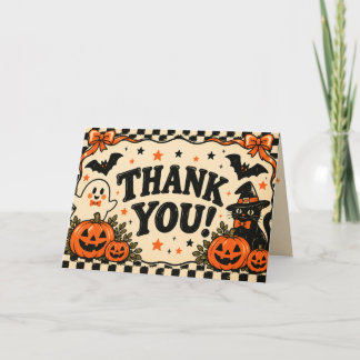Vintage Halloween Tacksamhetskort | Söt Spöklik Pu Tack Kort