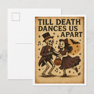 Vintage Halloween Till Döden Dansar Oss Isär Vykort