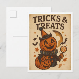 Vintage Halloween-trick och godsaker Vykort