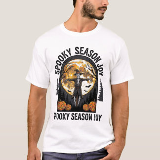 Vintage Halloween-tröja med Scarecrow Moon Art_1 T Shirt