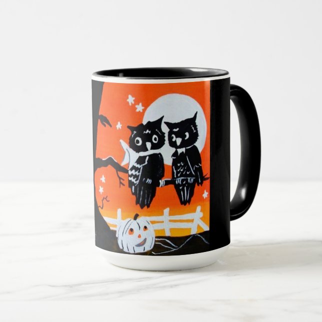 Vintage Halloween Uggla Mugg (Framsida höger)