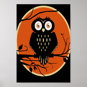 Vintage Halloween Uggla Poster