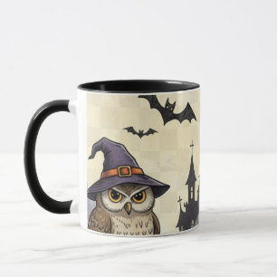 Vintage Halloween-Uggla Pumpa Skelett Kuslig Mugg
