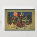 Vintage Halloween, vackert dansande Witch Inbjudningar