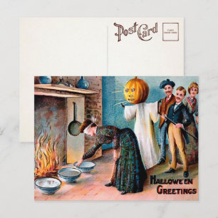 Vintage Halloween-välkomst vykort