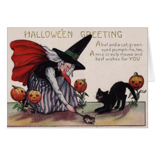 Vintage Halloween- välkomstkort Hälsningskort